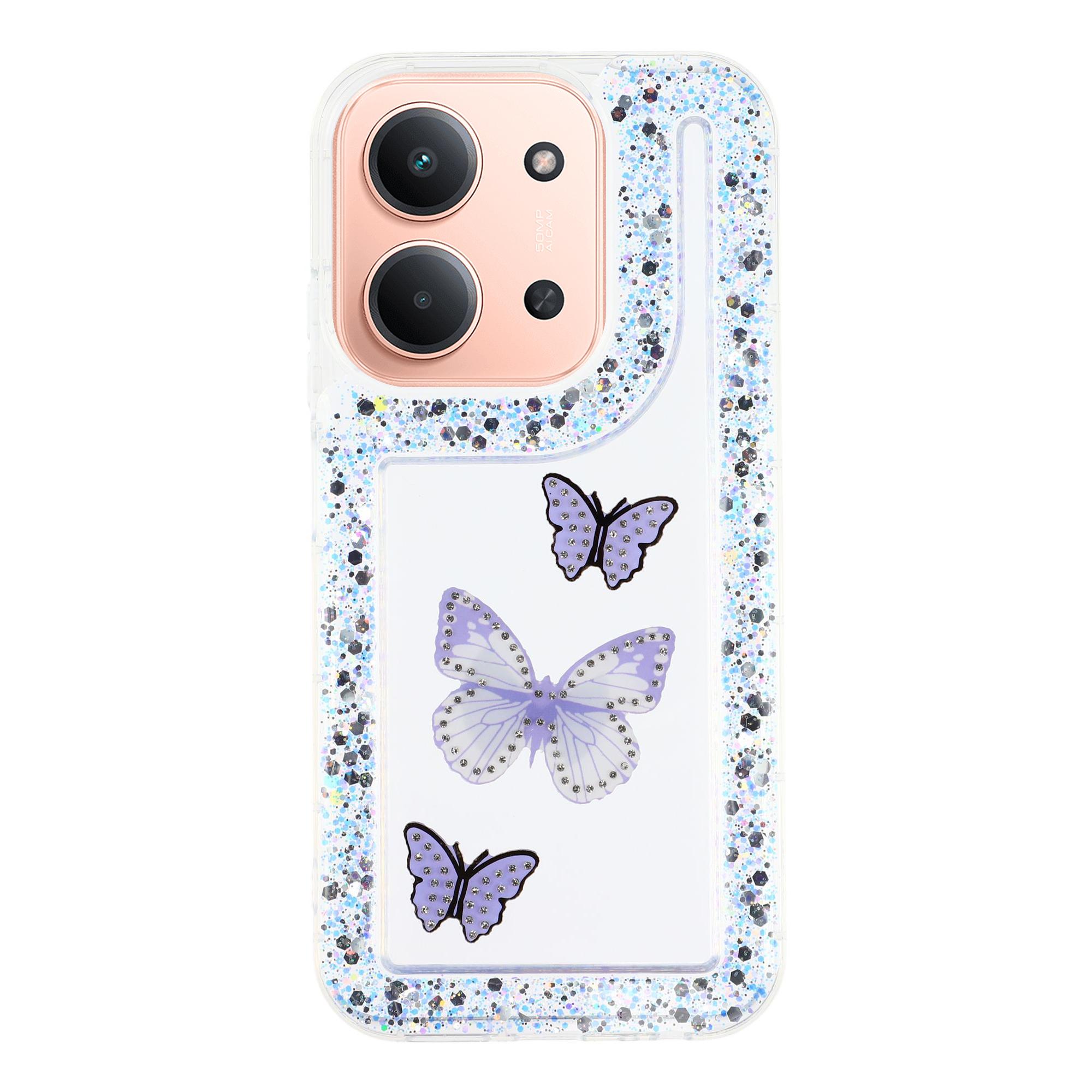 

For Xiaomi Redmi 15C 4G (Global) (171mm)/Poco C85 4G (171mm) Case DIY Butterfly Glitter Epoxy Soft TPU Phone Back Cover