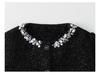 Girls' Autumn Pearl Collar Mesh Vest Princess Dress Set - 2025