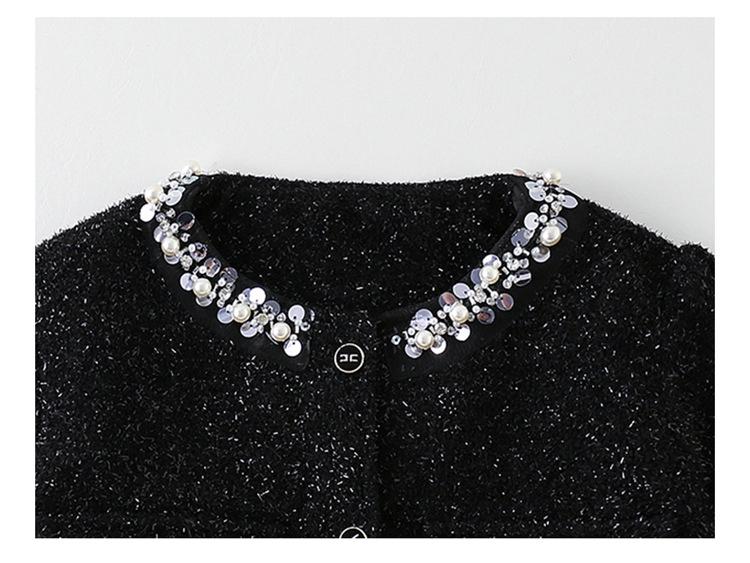 Girls' Autumn Pearl Collar Mesh Vest Princess Dress Set - 2025