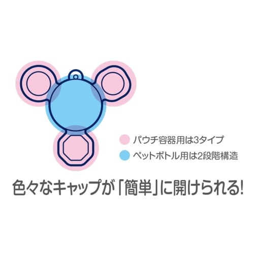 Cap Opener for Plastic Bottles and Pouches, Easy to Open with Light Force, Suitable for Children and Seniors (Set of 2) (Pink)