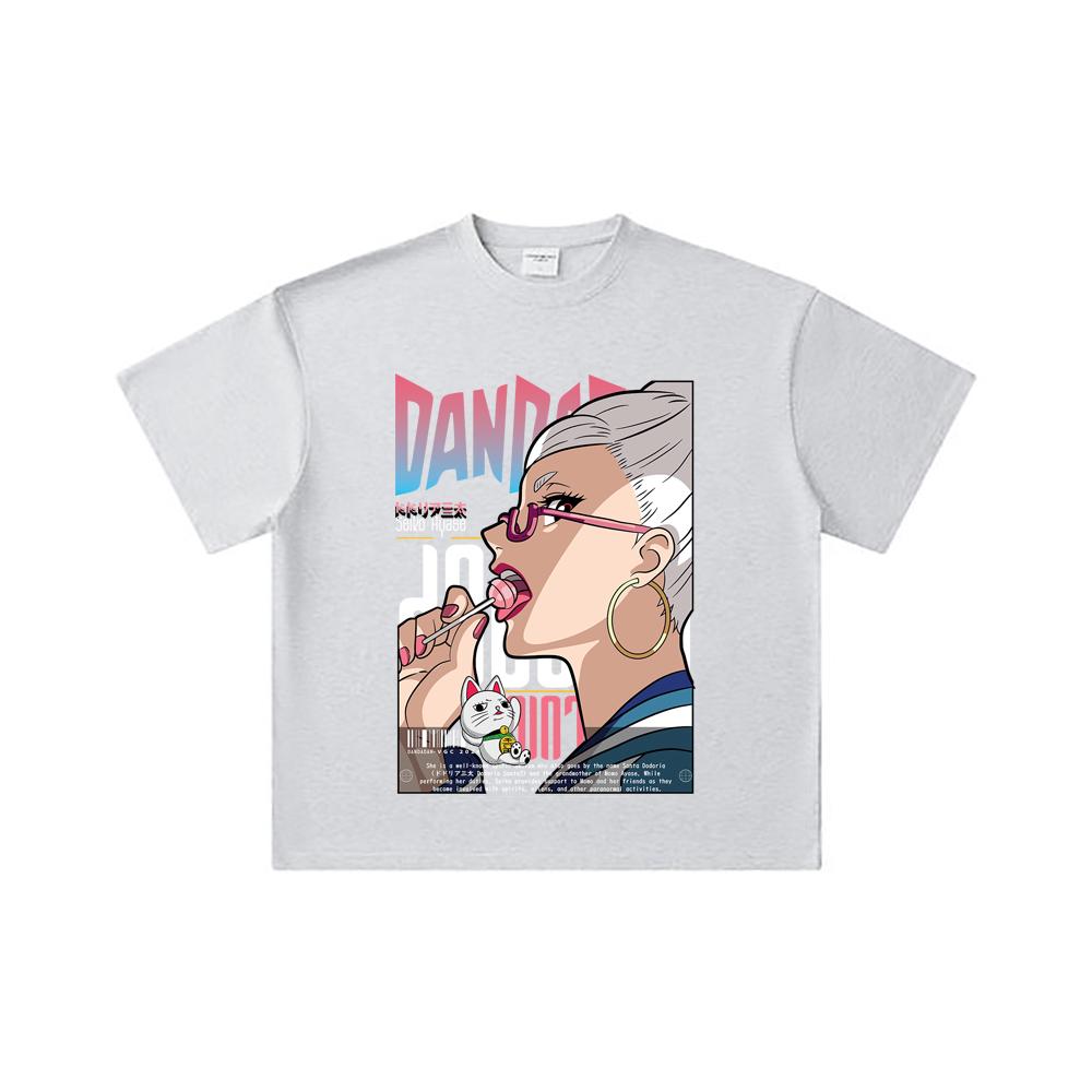 260 GSM Double Yarn 32 Count 100% Cotton DanDaDan V10 Seiko Print Unisex Heavy Cotton T Shirt