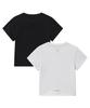 PHYPS MOTORCYCLE [2Pack] Womens Speed Cool Crop Short Sleeve White Black