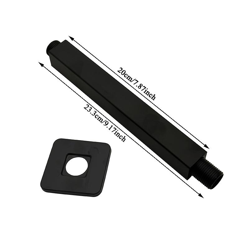 Bourdillat Ceiling Mounted Shower Arm, Rain Shower Head Square Extension Arm Stainless Steel Ceiling Mount Shower Extender