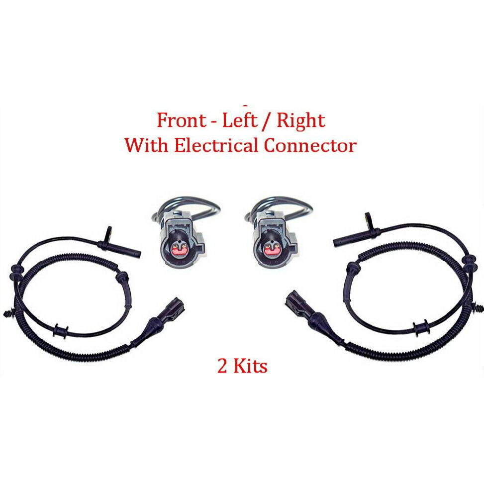 2X ABS Wheel Speed Sensor W/Connector Front Left&Right Fits:Ford F150 2004-2005