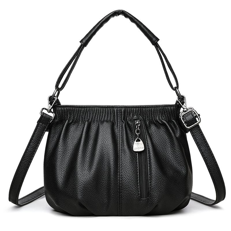 Retro Soft Leather Handbag Small Bag Women's 2026 New Casual Mother Bag Shoulder Messenger Bag