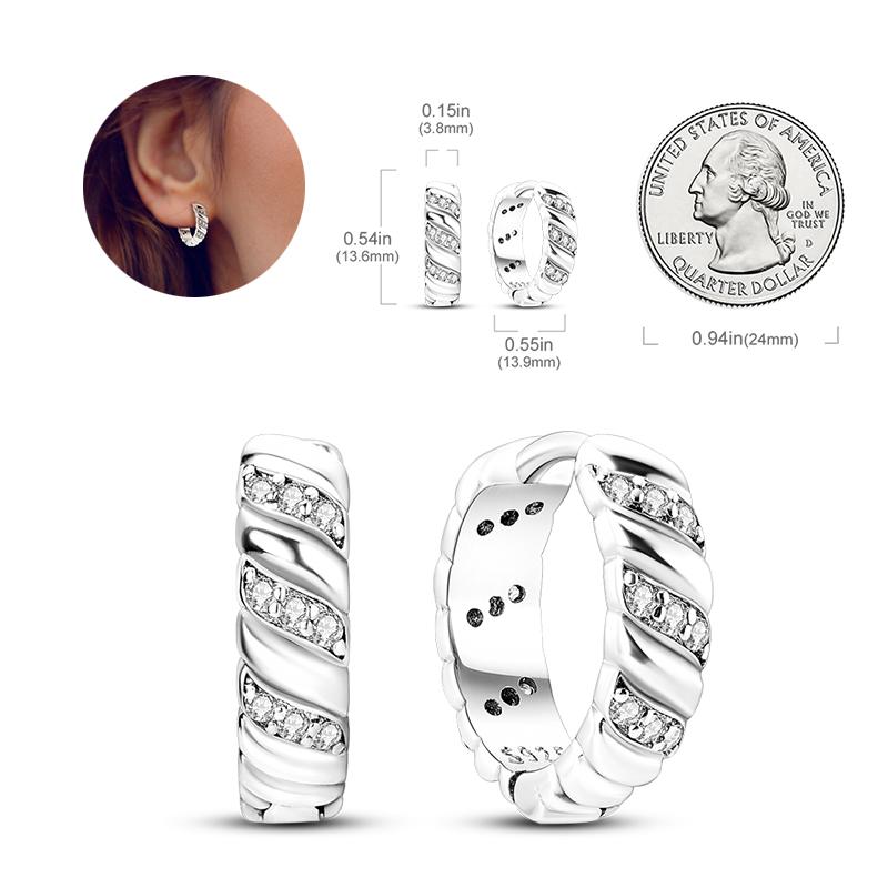 HOT SALE 2025 Sparkling Zircon Star Moon Sun Hoop Earrings 925 Silver Circle Round Earrings for Women Wedding Engagement Jewelry