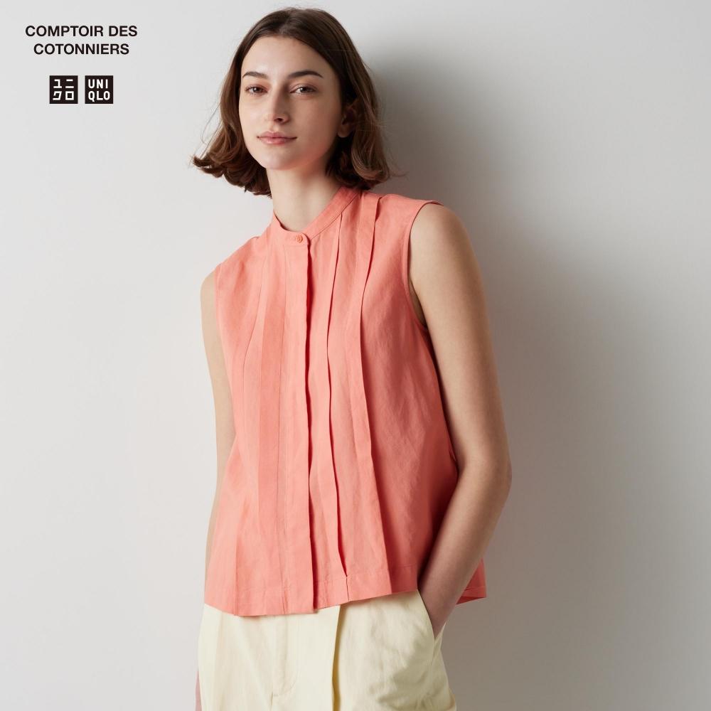 

Блузка без рукавов UNIQLO JAPAN из смесового льна