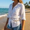 Gold Imitation Pearl Body Chain Shell Beads Belly Chain Retro Starfish Waist Chain  Rave Event
