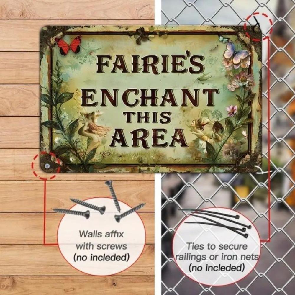 Fairy Garden Metal Wall Art Vintage Enchanted Fantasy Decor