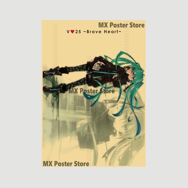 

Аниме идол мультфильм певец Мику плакат HD печать крафт-бумага ретро настенные художественные фотографии спальня декоративная живопись домашний декор подарки 42x30cm