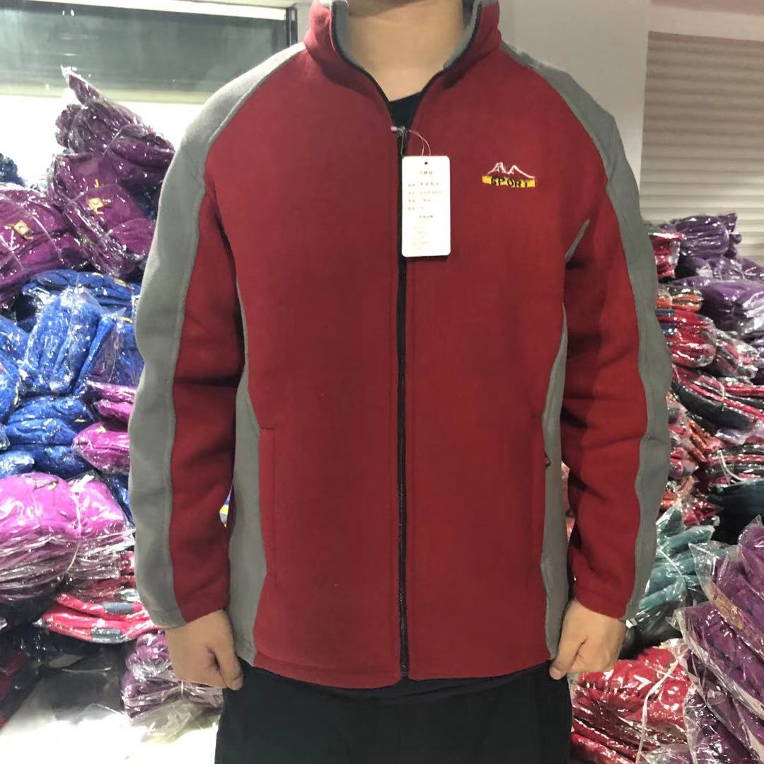 

Outdoor fleece jacket men s middle-aged and elderly jacket stand-up collar spring and autumn thickened fleece cardigan top jacket liner men XL (recommended 100-60kg)