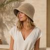 Summer Basin Hat, Foldable Portable Sun Protection Hat, Open Weave Design Bucket Hat for Travel Hiking Casual Outdoor Activities