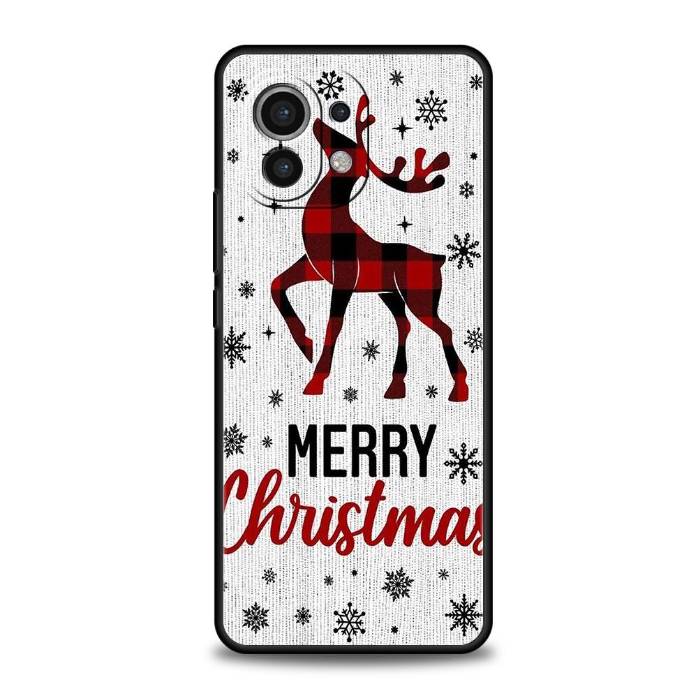 Phone Case For Xiaomi Mi 14 13 12 11 Lite 13T 12T 11x 11T 10T Pro 9T Note 10 Lite Silicone Black Cover Christmas Graphic Printed