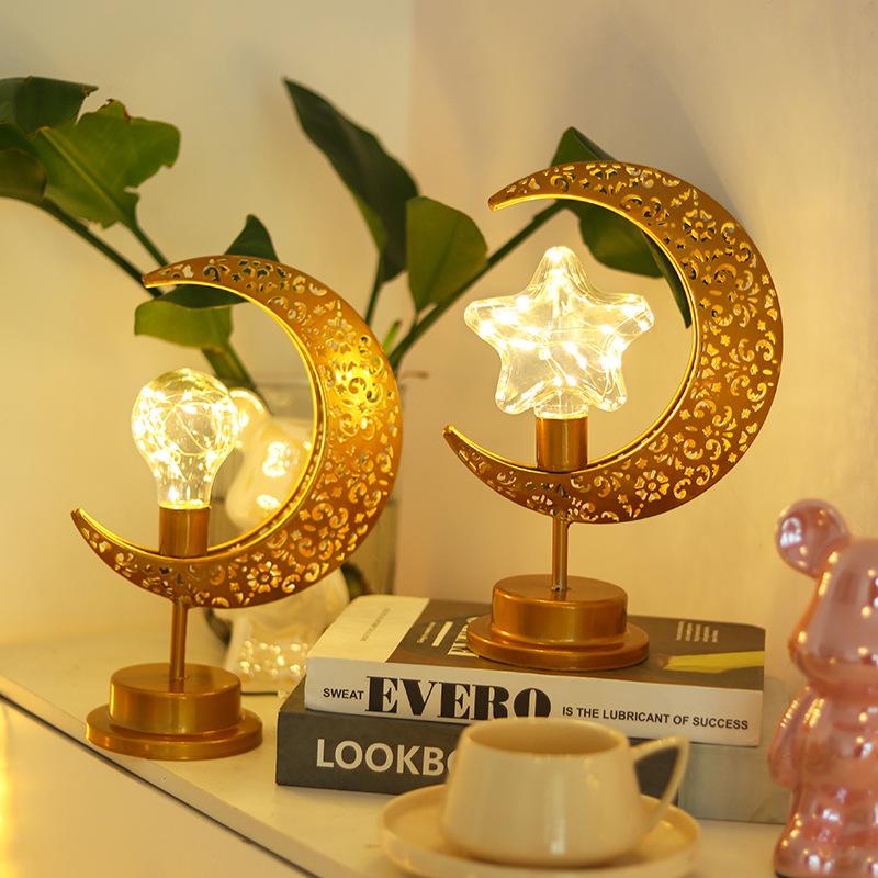 Ramadan Decorations 2026 Eid Led Lanterns Islamic Ramadan Mubarak Moon Star Ornament Muslim New Year Glowing Decor