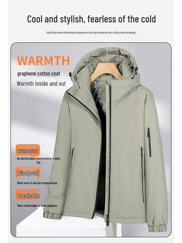 Men's Trendy Loose-Fit Graphene Hooded Winter Puffer Jacket