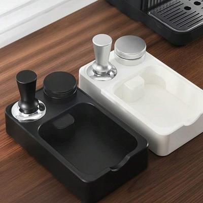Advanced Multifunctional Coffee Knock Box Universal Fit Espresso Grounds Container with Built-in Tamper Distributor Storage