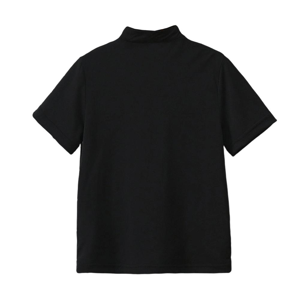 Chemise tendance à col montant boutonnée à manches courtes pour enfants