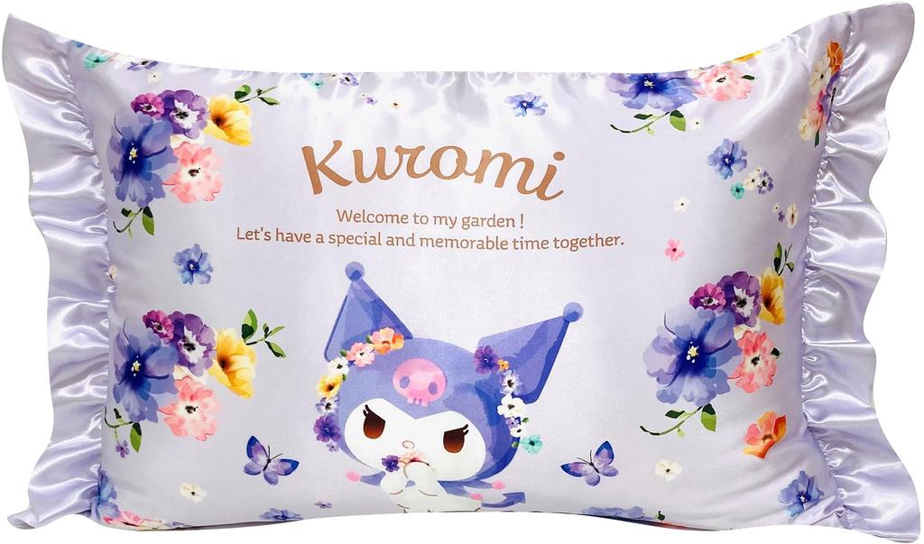 MORIPiLO Morishita Sanrio Pillow Cover Silk Touch 43x63cm Washable with Frills Low Friction Triple Moisturizing Character Goods SANRIO Purple 4621367