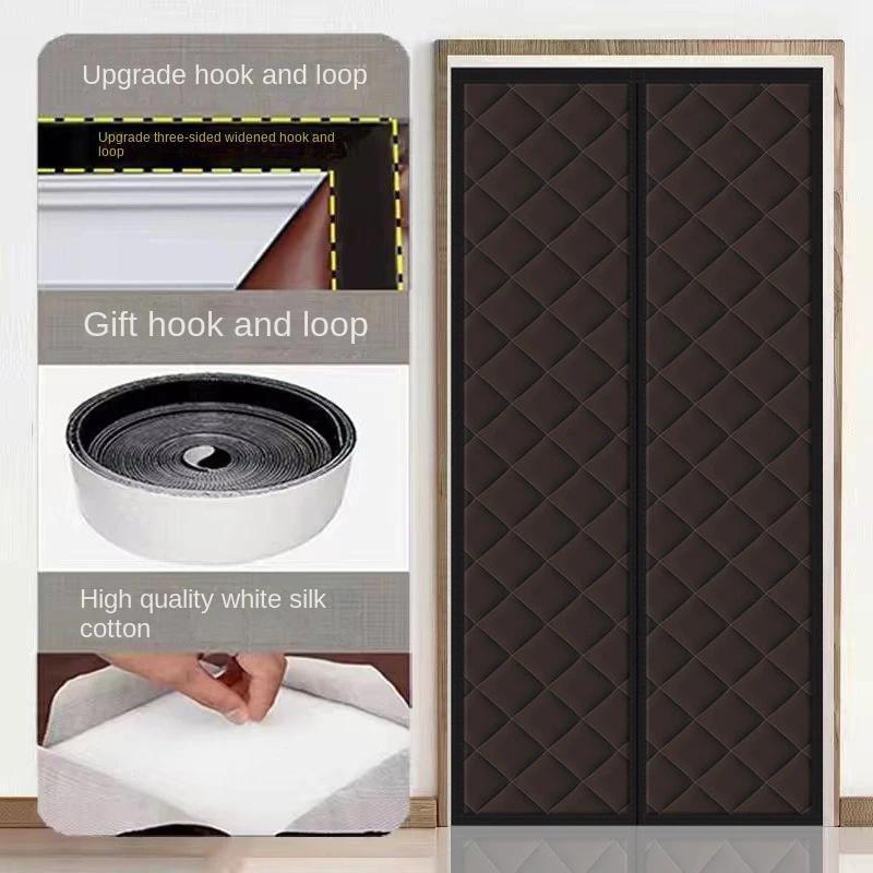 Magnetic Thermal Insulation Door Curtain Waterproof Warm-Keeping Door Curtain Oxford Closed by Magnets Pet-Friendly Door ScreensThicken Cotton curtain