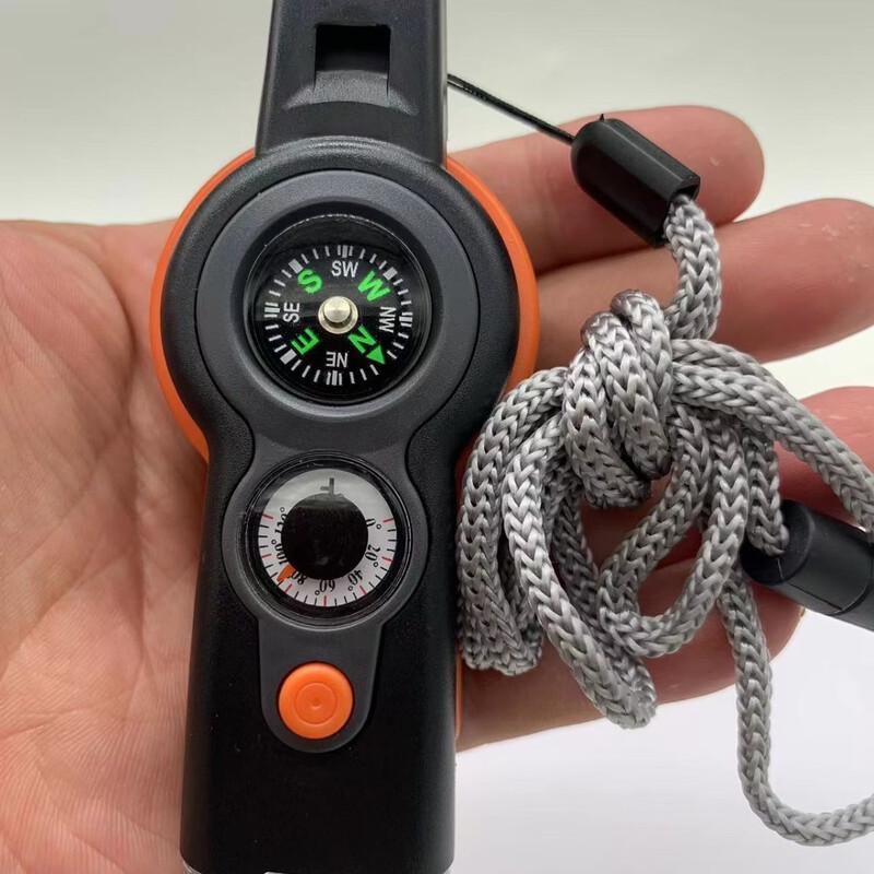 2-Pack Survival Whistle Multi-Tool with Thermometer & Compass