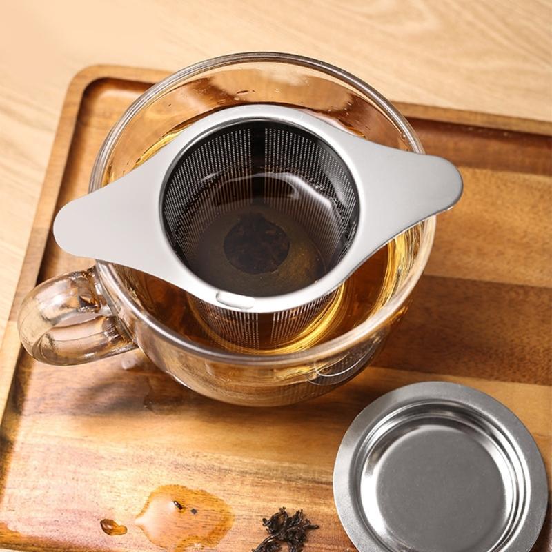 Easy To Clean Tea Strainers with Lid and Convenient Handle Fine Tea Infuser  Tea Strainers for Teapots and Cups