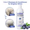 Shampoo Sbiancante Professionale per Cani Formula Illuminante al Mirtillo Migliora la Lucentezza Morbidezza del Pelo Cura per la Toelettatura degli Animali
