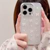 Transparent Glitter Phone Case for IPhone 16 Promax Black Bow for Apple 17 Pearl 13 Women's New Model