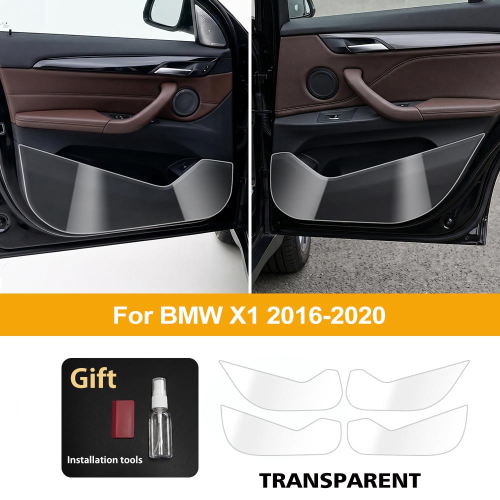 For BMW X1 F48 2016-2020 TPU Car Door Anti Kick Pad Protection Stickers Inner Side Edge Film Front and Rear Door Side Panel Pad
