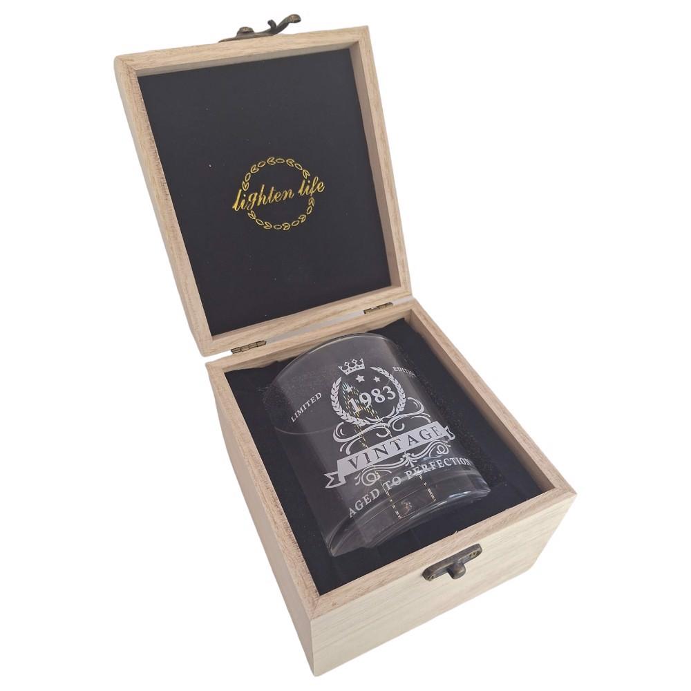 Szklanka Do Whisky Prezent Na Urodziny 1983 Grawereowana W Pudełku 350Ml