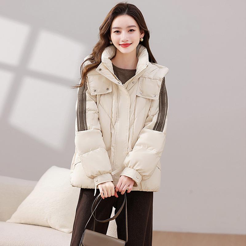 Hooded down cotton jacket girls' winter clothes 2025 new student short cotton jacket bread jacket