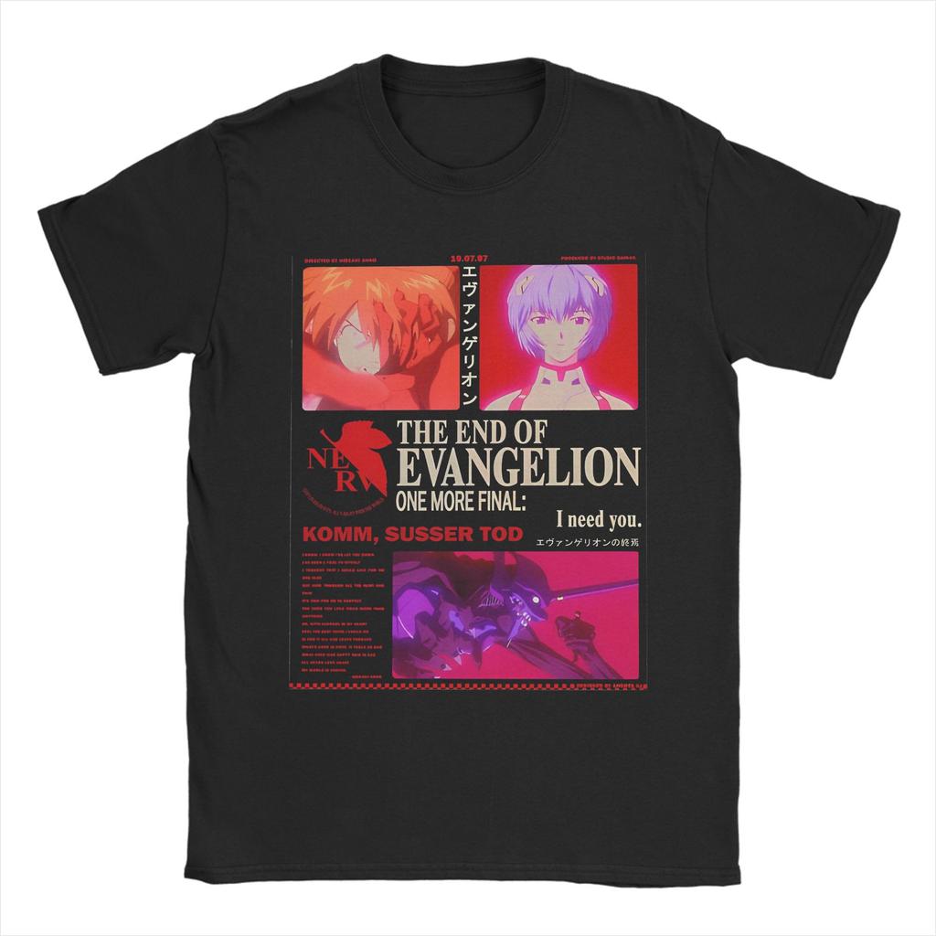 Novelty EVA Asuka T Shirt Unisex Round Neck Short Sleeve Tops Anime Manga Cute Girl Cotton Summer Top Tee