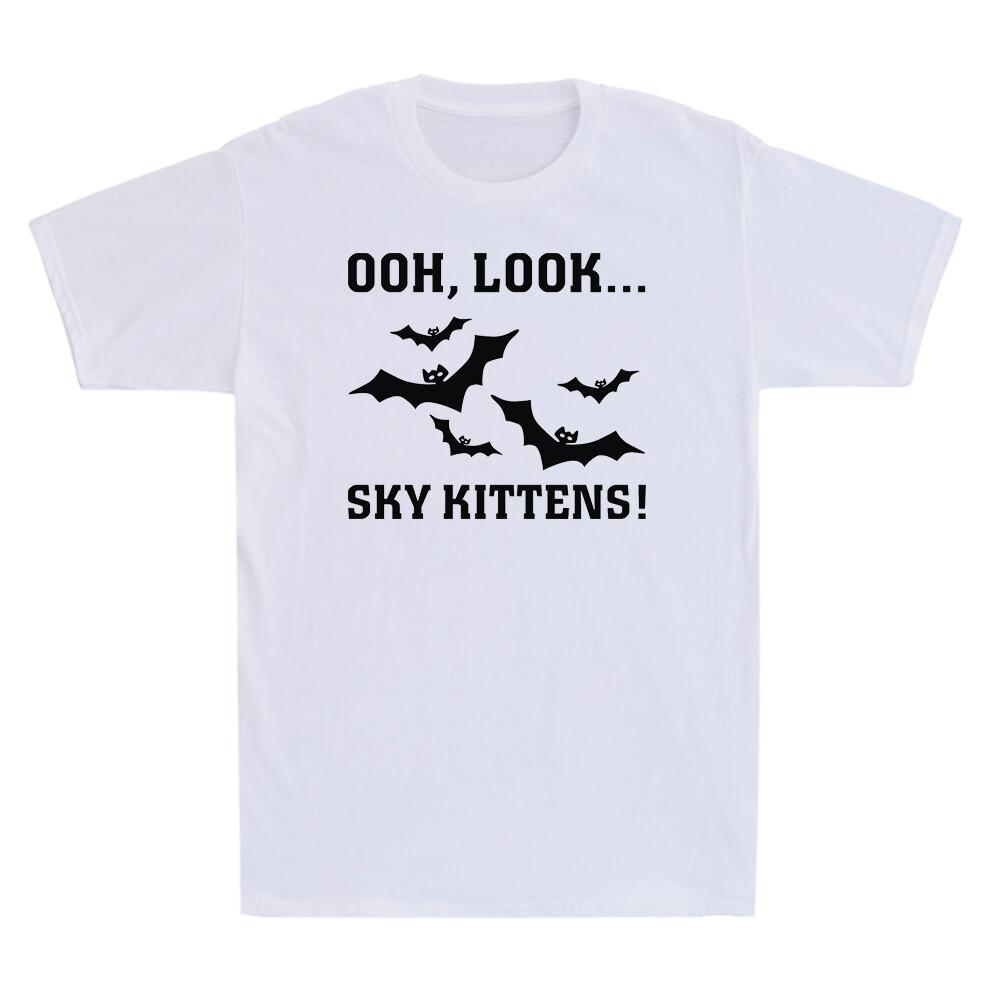 Ooh Look Sky Kittens Funny Bats Lover Cute Novelty Unisexs Short Sleeve Tshirt