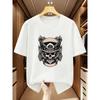 Plus Size Men'S T-Shirts Men'S Trendy Skull Helmet And Double Guns Print Round Neck T-Shirt Comfortable Casual Summer Short-Sleeved T-Shirt