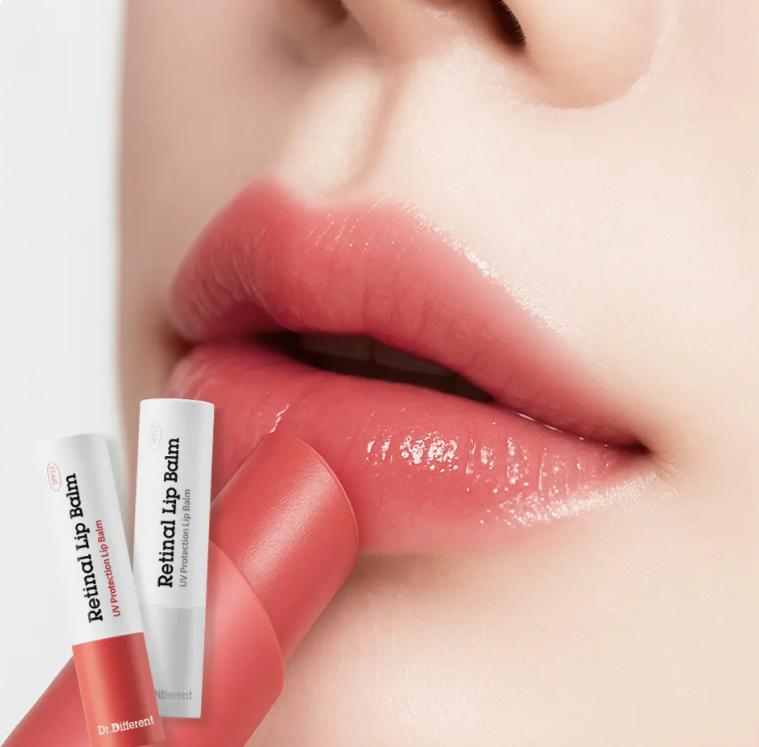 Retinal Lippenbalsam für volle und glatte Lippen (Klar & Rosafarben getönt)