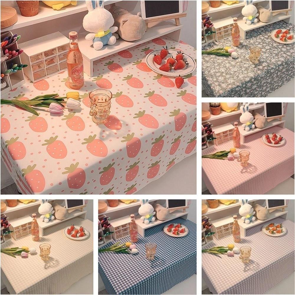 120x120cm Plaid Tablecloth Dust-proof Writing Desk Mat Simple Decor Ins Table Cloth  Household