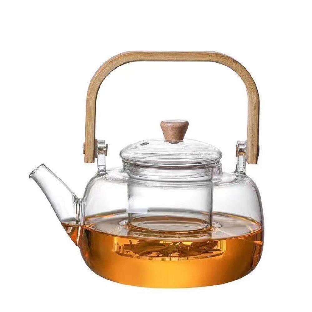 1PCS Glass Teapot with Infuser Borosilicate Tea Cooking Maker Stovetop Safe for Loose Leaf Herbal Tea for Home Travel Outdoor