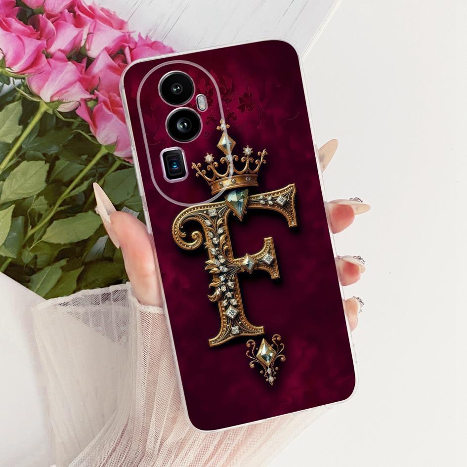 For OPPO Reno 10 Pro+ Case CPH2521 Luxury Crown Letters TPU Soft Silicone Phone Cover For OPPO Reno 10 Pro Reno10 Pro Plus Funda