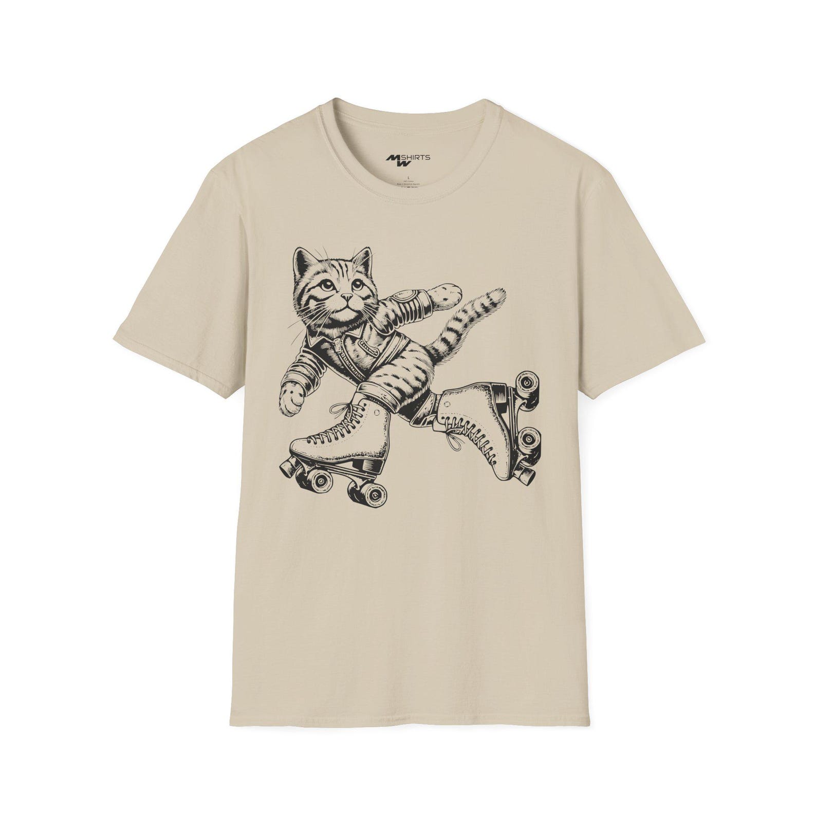 Roller skating Cat T-Shirt: Cat Lover Gift 3XL