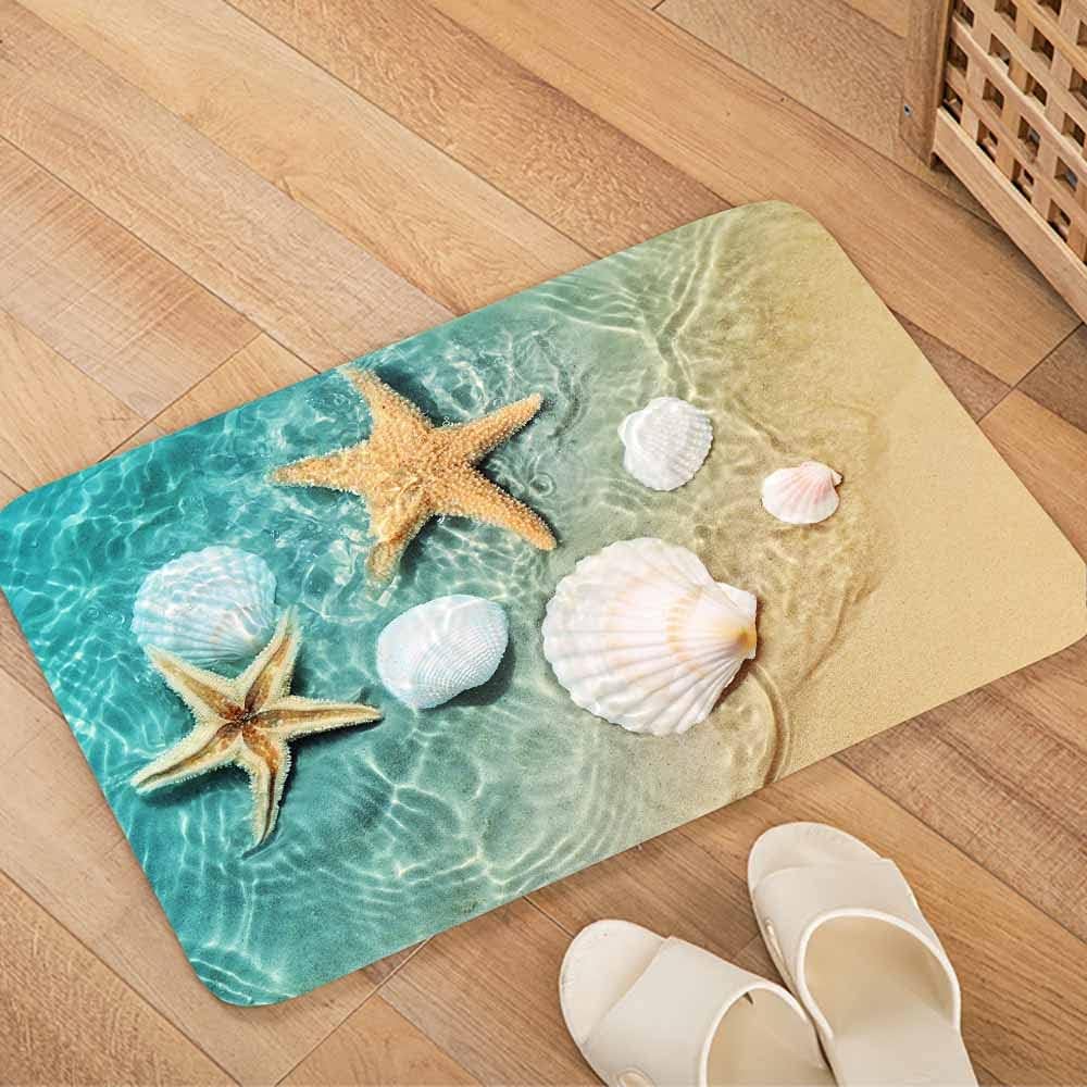 Bath Rugs Sponge Foam Absorbent Soft for Bathroom and KitcheFlannel Mat Non Slip Bright 3D Print for Bedside an 40x60cm