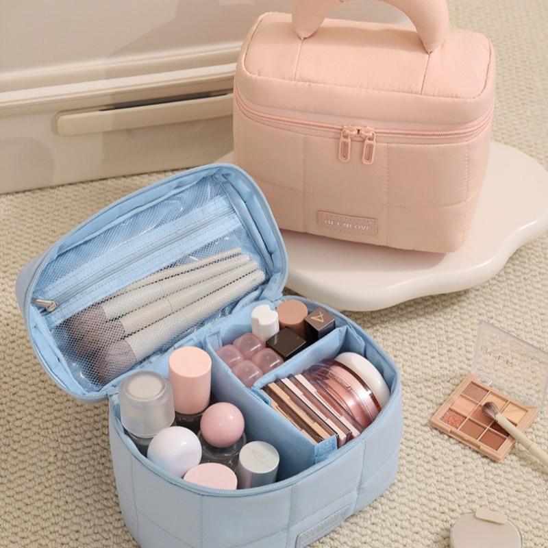 Makeup Bag Large Capacity Handheld Cosmetics Storage Bag Portable Travel Toiletry Bag Multifunctional Women Skincare Product Storage Bag Handbag