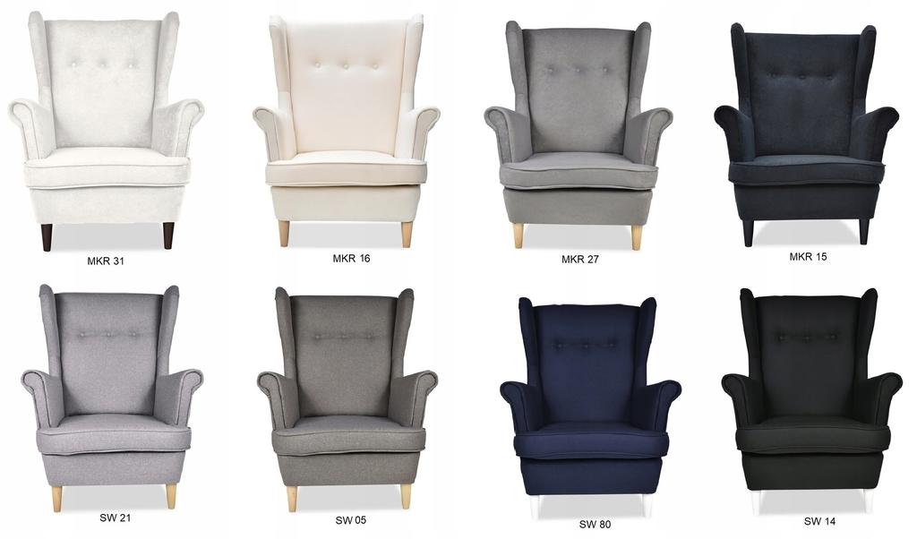 ARI Scandinavian Family Meble Wing Chair, Grey Relaxation Classic Throne