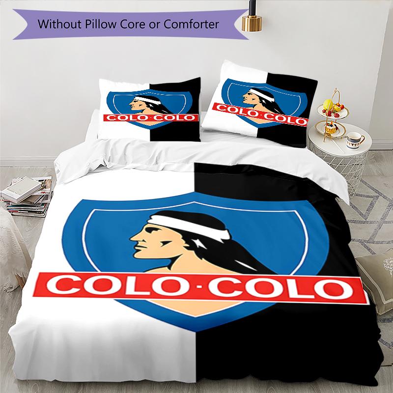 3 pièces Équipe de Football (34) Ensemble de housses de couette - Literie imprimée HD avec 1 housse et 2 taies d'oreiller - Parfait pour la décoration de la maison et des dortoirs