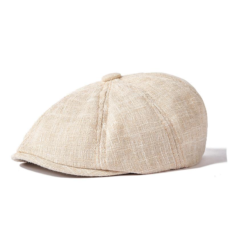 

Весенне-осенняя восьмиугольная кепка, мужская кепка газетчика, кепка в британском стиле ретро, ​​кепка среднего возраста, кепка газетчика для шляп художников бежевый