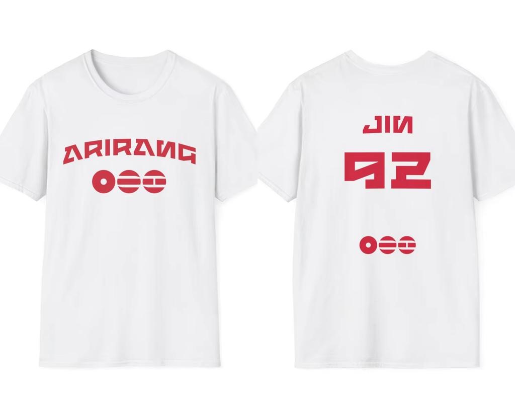 2026 Summer Unisex BTS World Tour Arirang Fan Merch Jungkook Jimin V RM Suga Jin J hope Name Print Cotton T-shirt