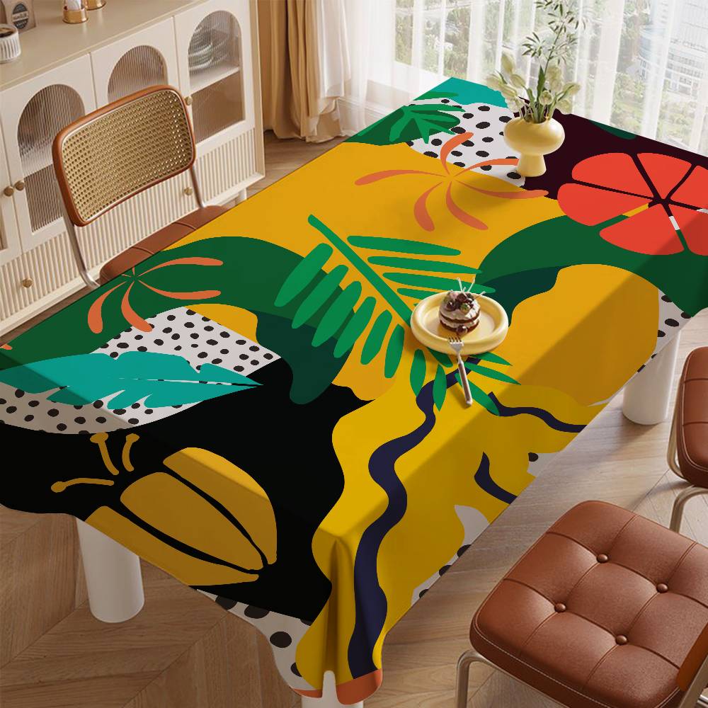 Artistic Abstract Pattern Rectangular Tablecloth - Stain-Resistant For Kitchen, Coffee Tables & Daily Use