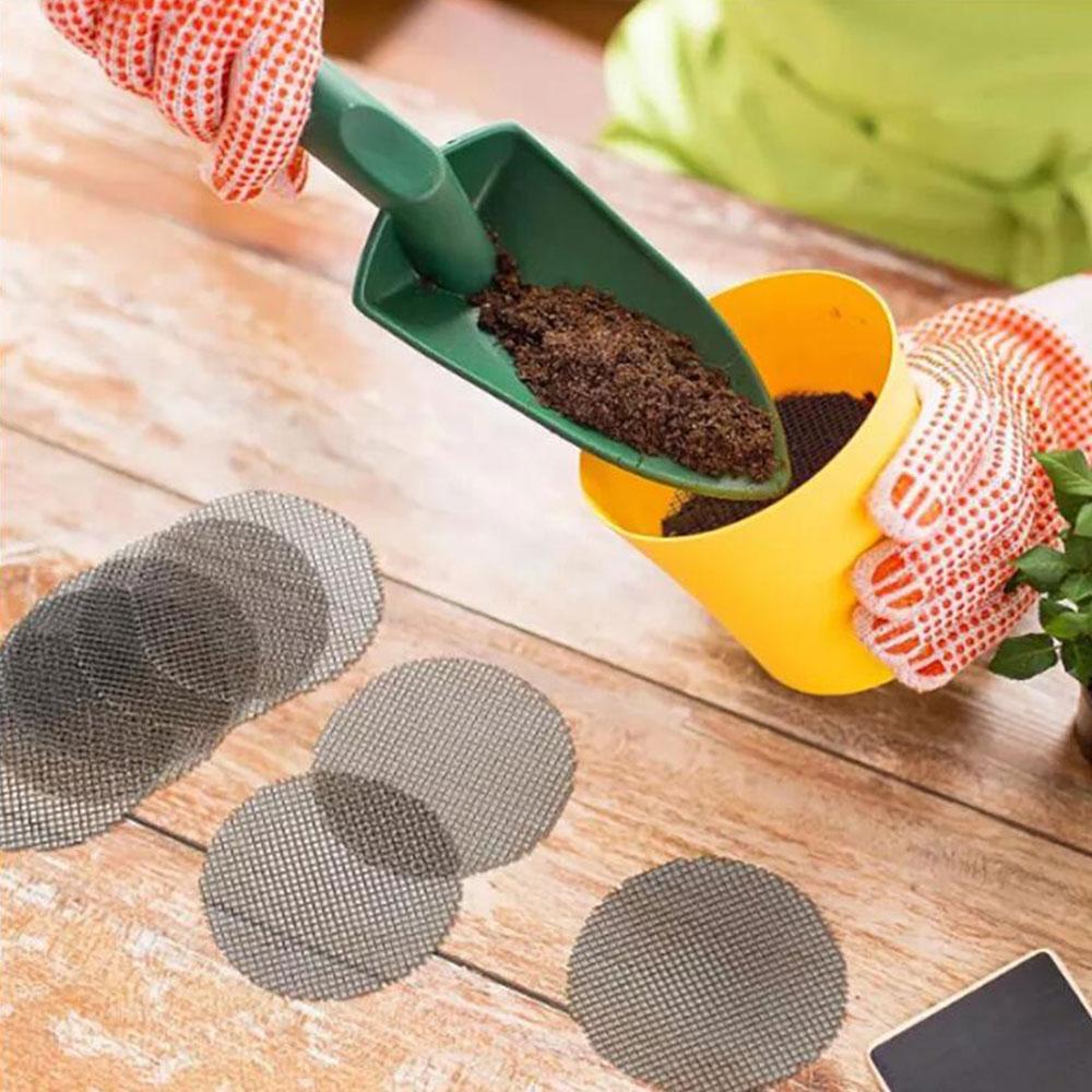50Pcs Bonsai Pot Mesh Pad Breathable Drainage Grid Mat for Plant Care Soil Protection Eco-Friendly Gardening Tools DIY Supplies