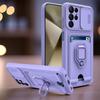 Push Window Card Slot Case For Samsung S25 S24 S23 Ultra S22 Plus Coque For Samsung S21 S20 FE Ring Holder Magnetic Phone Cover