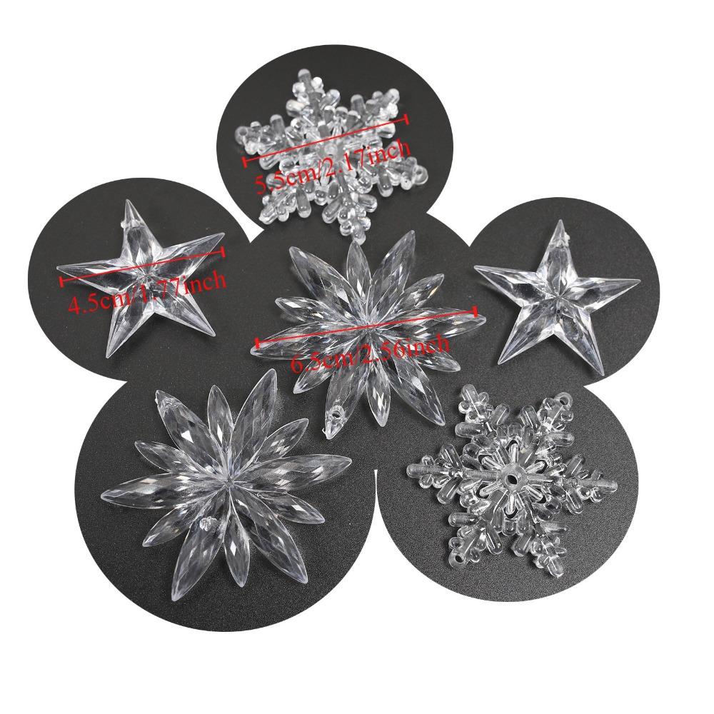 12Pcs Snowflake Icicle Christmas Tree Ornament Navidad Xmas Decor New Hanging Pendant