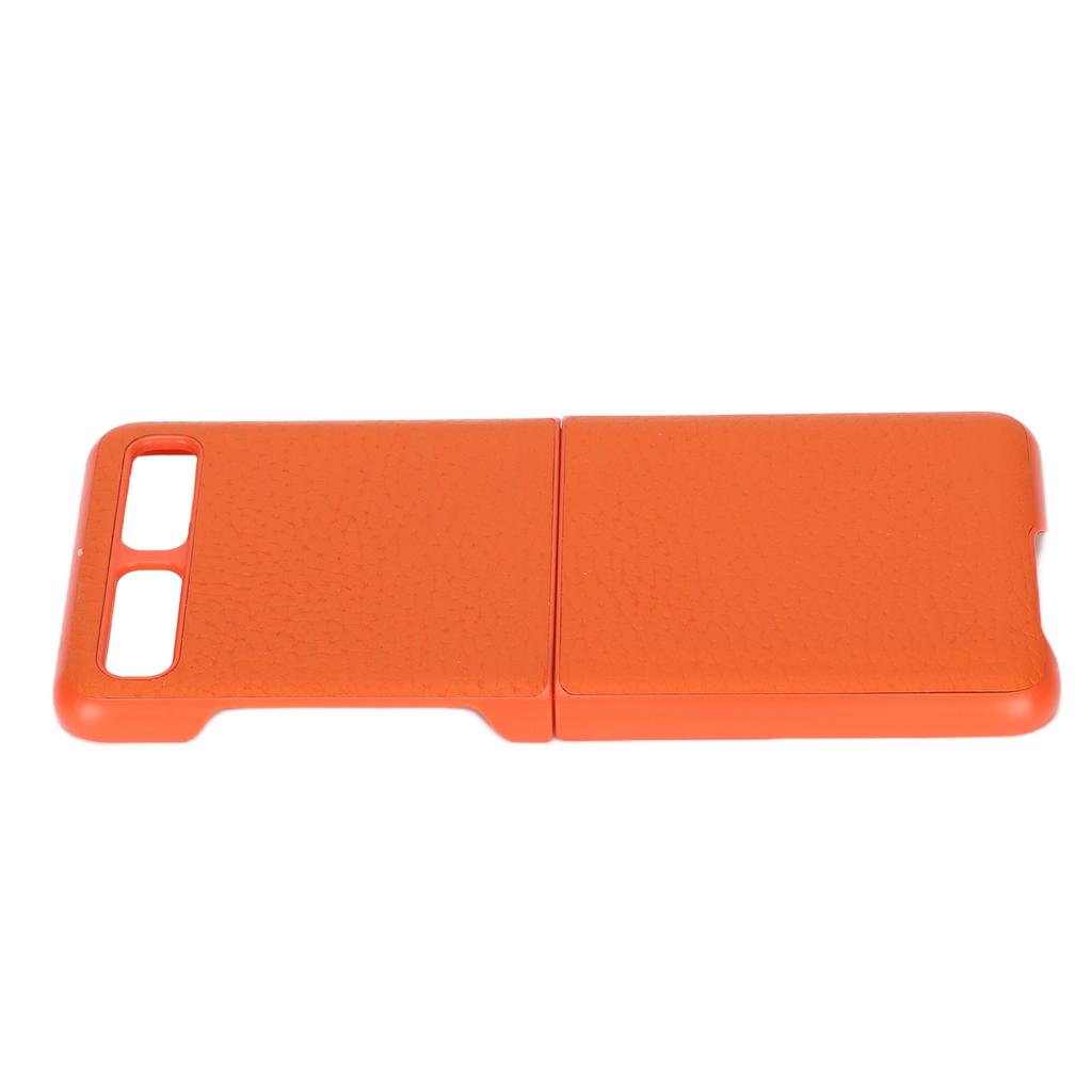 Leather Phone Case Protective Cover for Samsung Galaxy Z Flip Anti Scratch Cover ShellOrange Type 1