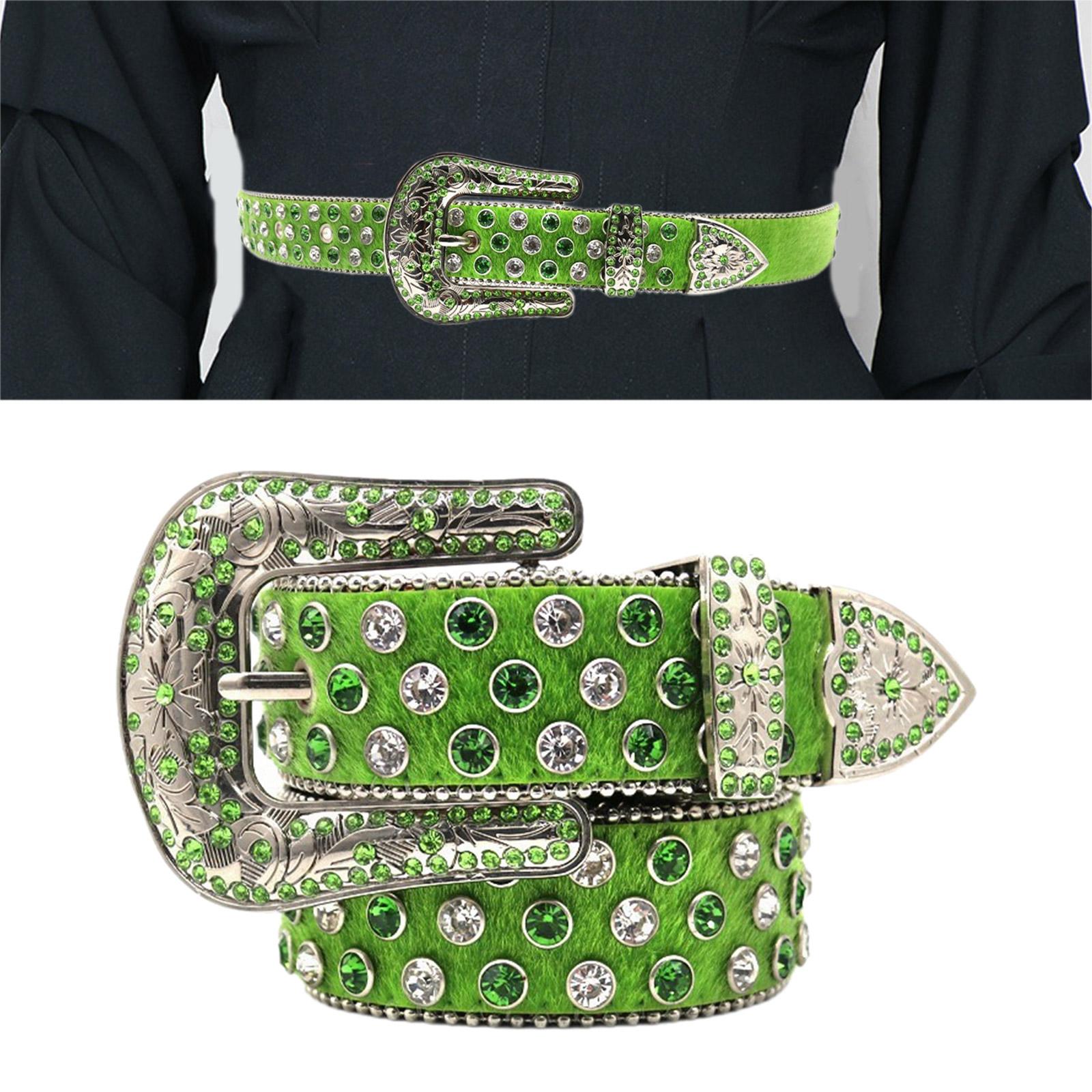 

Y2K Blingbling Waist Belt Американский уличный танцевальный джинсовый ремень Livehouse Punk поясная цепочка Потрясающие зеленые стразы